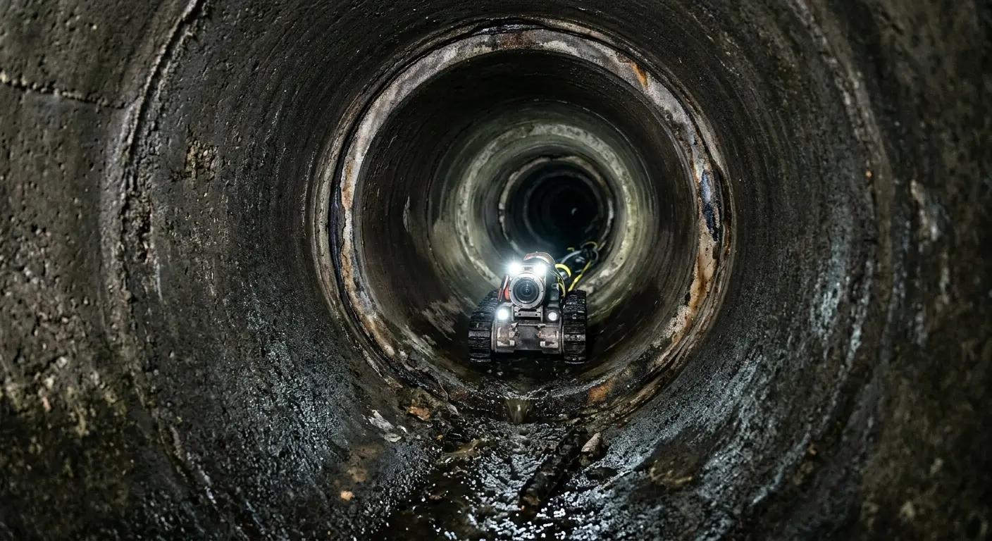 Robotic sewer camera inspecting pipe interior for Sewer Line Repair in Grants Pass